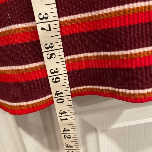 NWT Old Navy Size M Purple Red Stripe Stretch Cotton Ribbed Knit Mini Dress - Picture 8 of 11